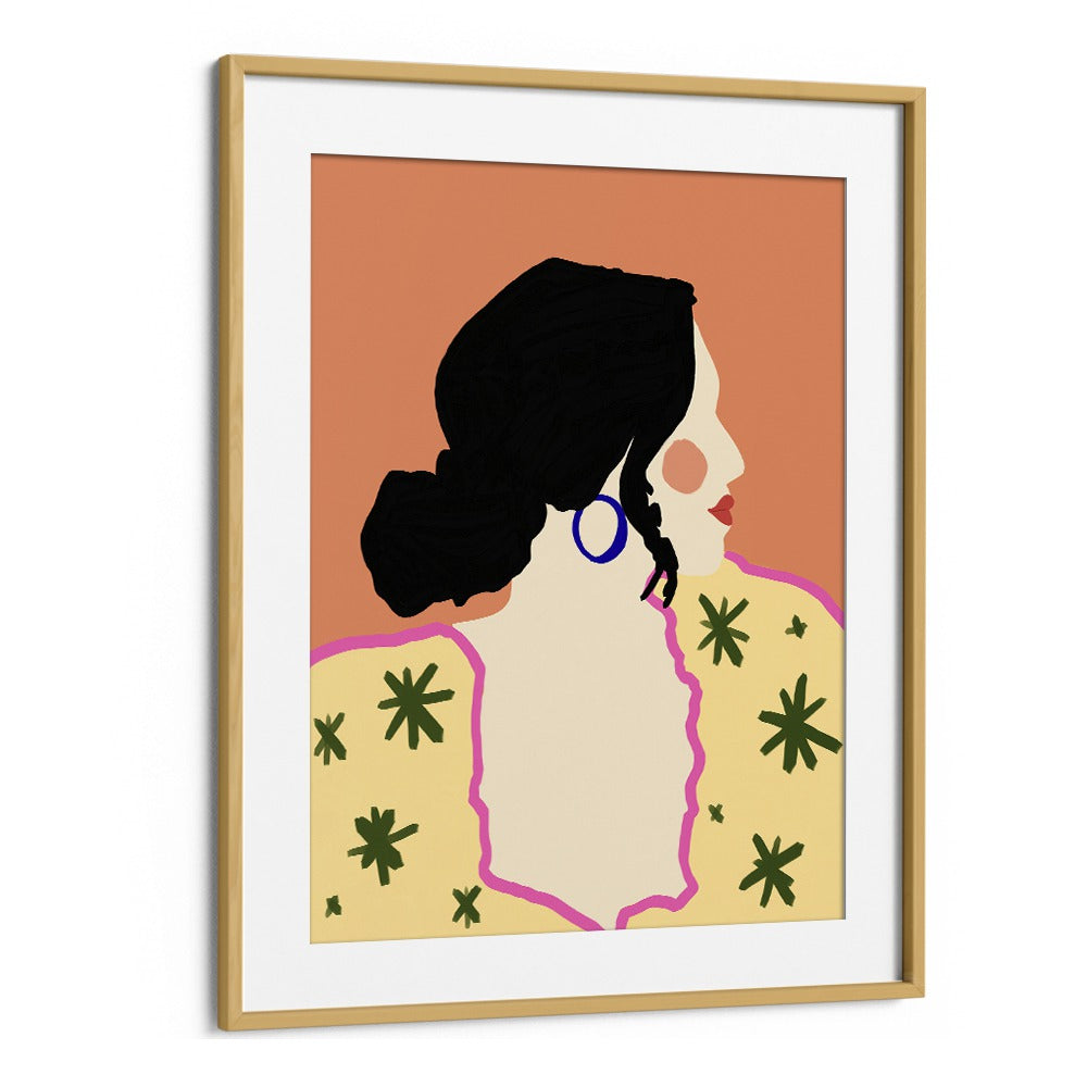 Elegant PROFILE, PORTRAITS art print by Uma Gokhale, showcasing the strength and beauty of femininity in a framed design.