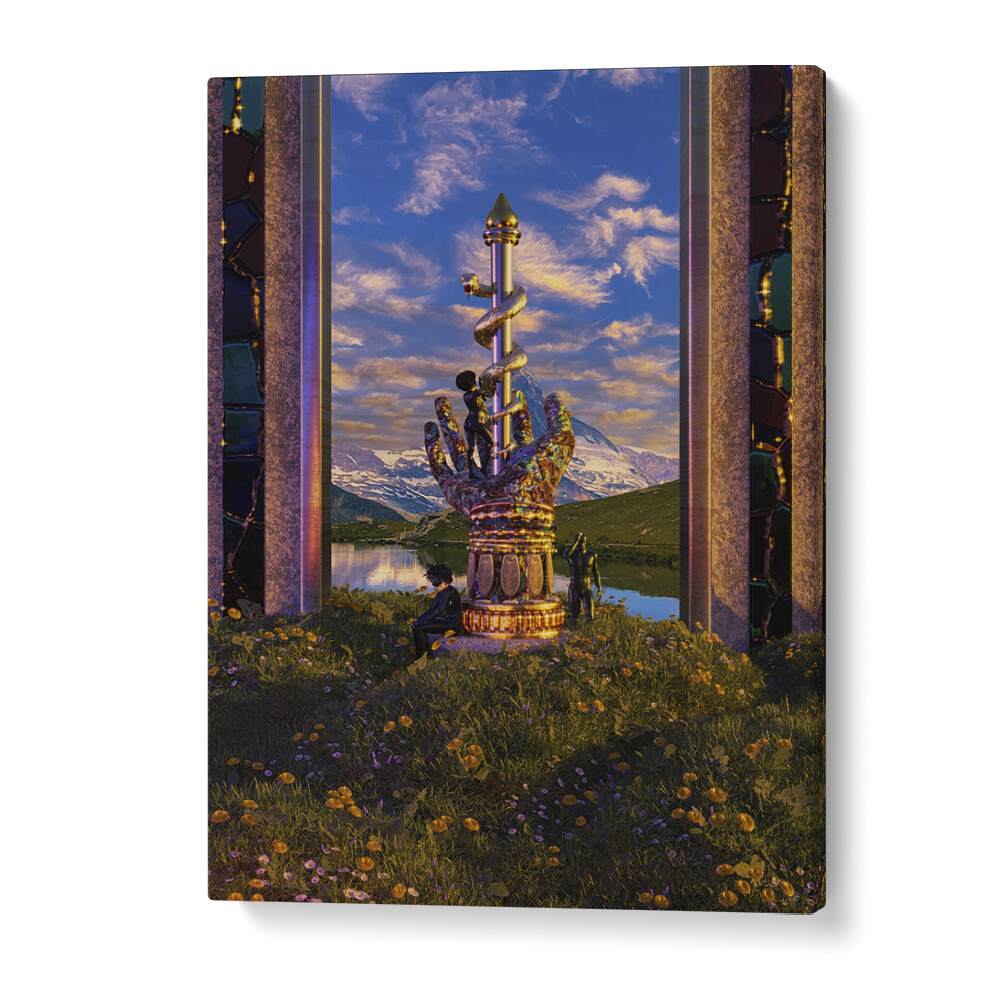Stunning surreal art print, "PROTECTION II" by Cosmo Zach, capturing imagination and creativity on premium canvas.