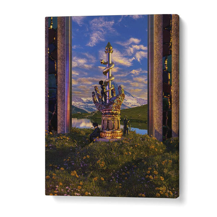 Stunning surreal art print, "PROTECTION II" by Cosmo Zach, capturing imagination and creativity on premium canvas.