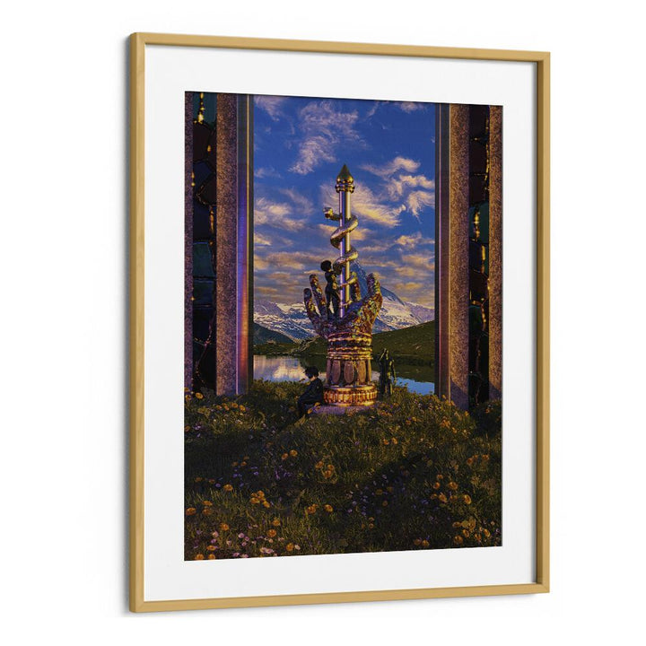 Stunning surreal art print "PROTECTION II" by Cosmo Zach, elegantly framed, invites creativity and imagination.