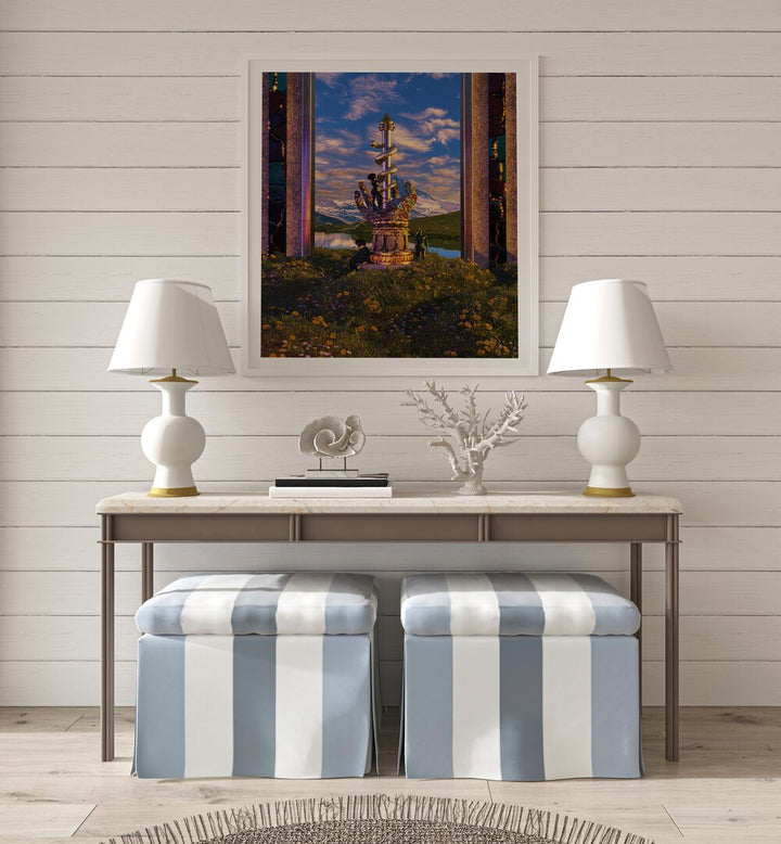 Stunning home decor featuring PROTECTION II, SURREAL ART PRINTS by Cosmo Zach, perfect for imaginative spaces.