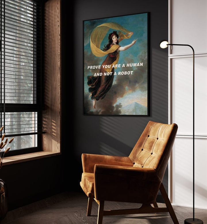 Captivating altered art print, "PROVE YOU ARE A HUMAN, ALTERED ART PRINTS," perfect for inspiring any space.