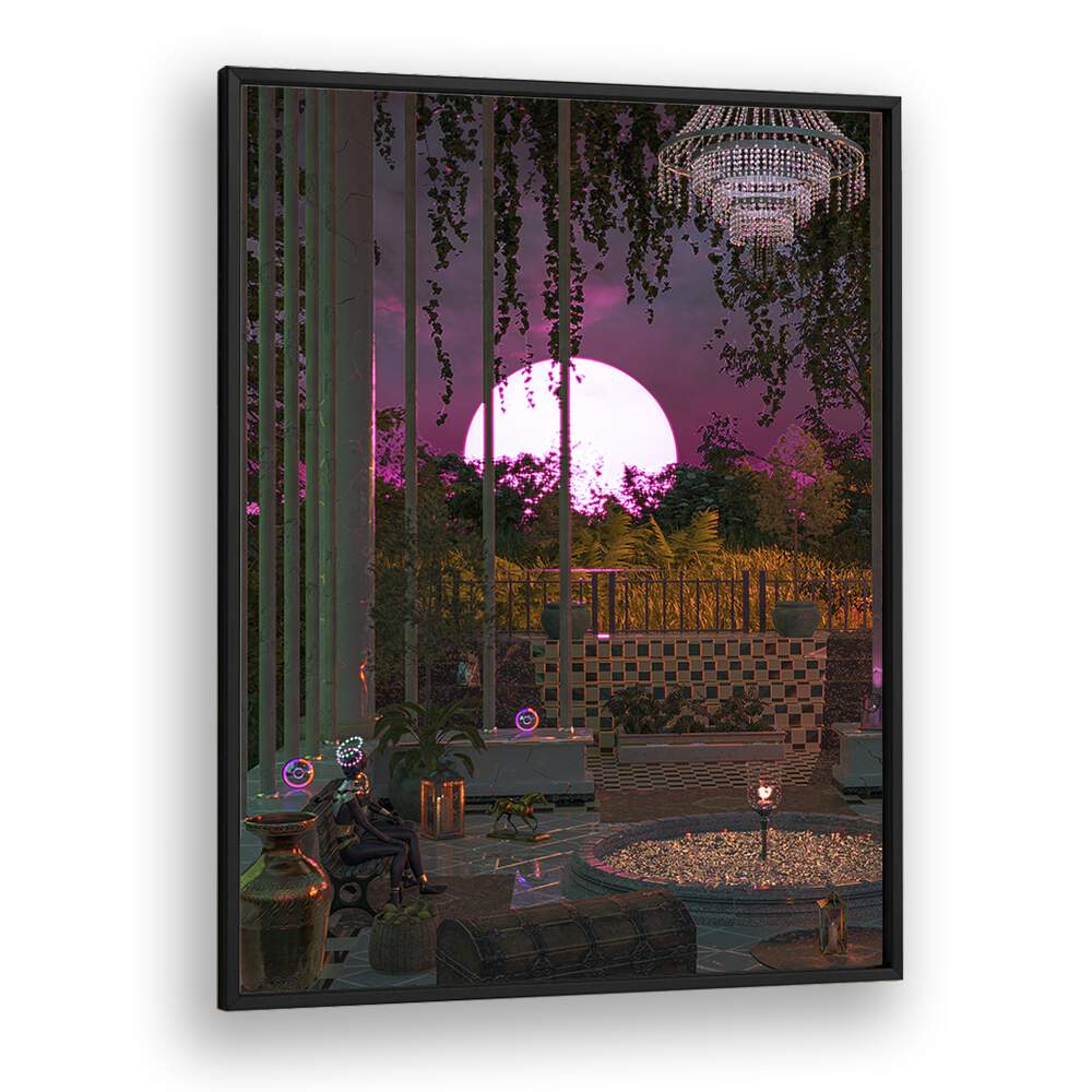Mesmerizing PURPLE MOON PALACE, SURREAL ART PRINTS by Cosmo Zach, perfect for transforming your space.