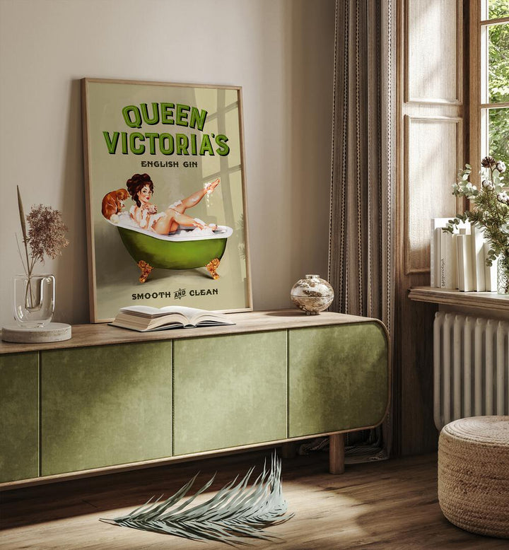 Queen Victoria, Portraits featuring a charming pinup girl illustration, perfect for vintage decor lovers.