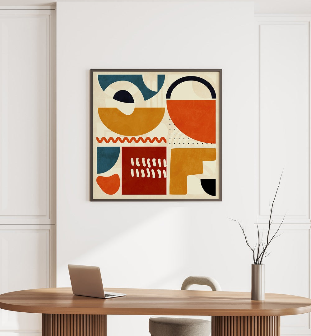 Transform your space with QUADRATE BUNT I, ABSTRACT PAINTINGS by Ana Rut Bre, showcasing modern elegance and creativity.