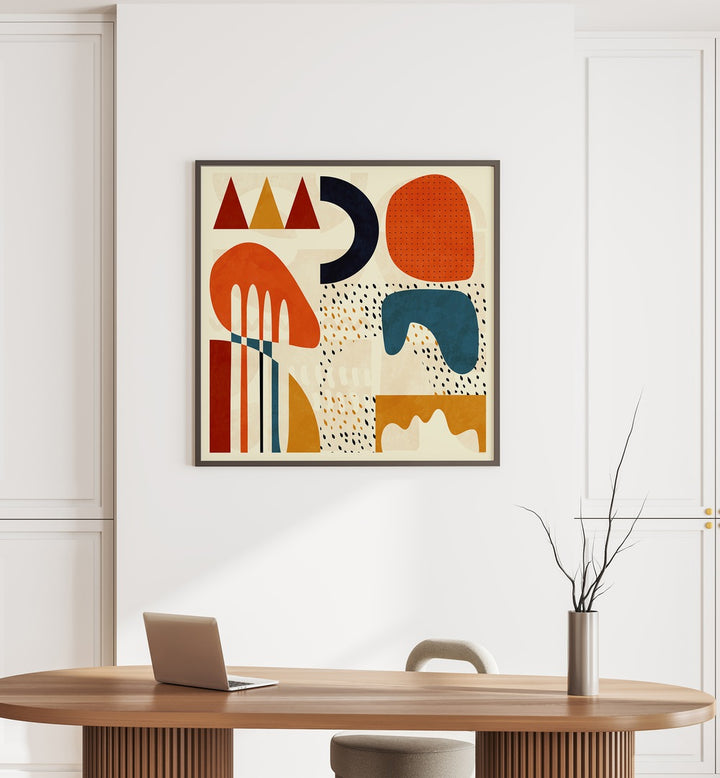 Stunning QUADRATE BUNT II, ABSTRACT PAINTINGS by Ana Rut Bre, featuring vibrant shapes and colors on premium canvas.