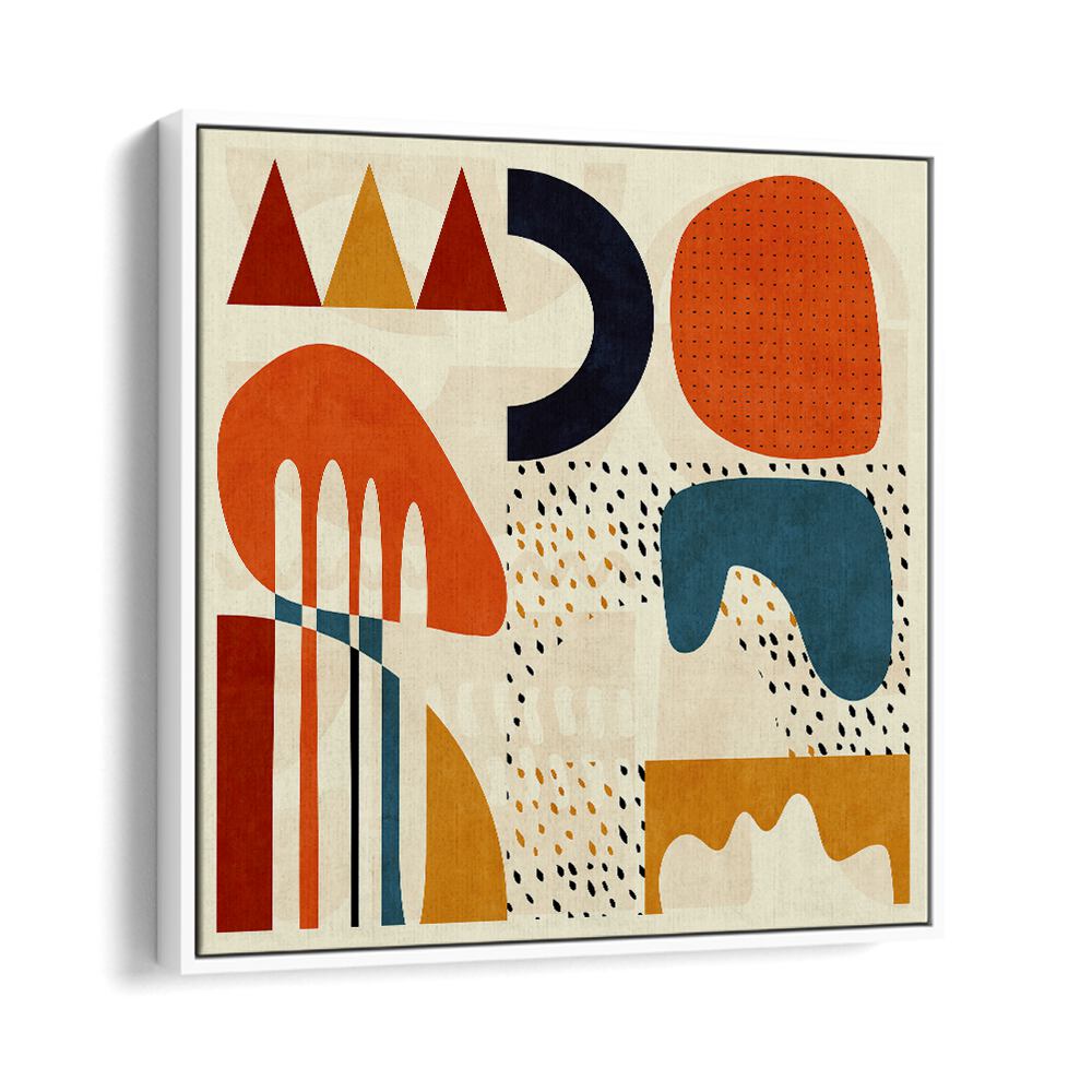 Colorful abstract shapes in QUADRATE BUNT II, ABSTRACT PAINTINGS by Ana Rut Bre, perfect for modern decor.