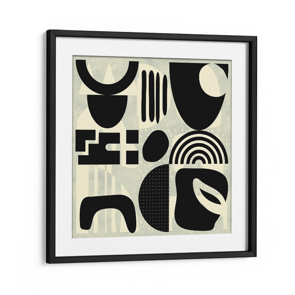 Stylish QUADRATE SW KOPIE I, ABSTRACT PAINTINGS by Ana Rut Bre, framed art for a vibrant modern space.