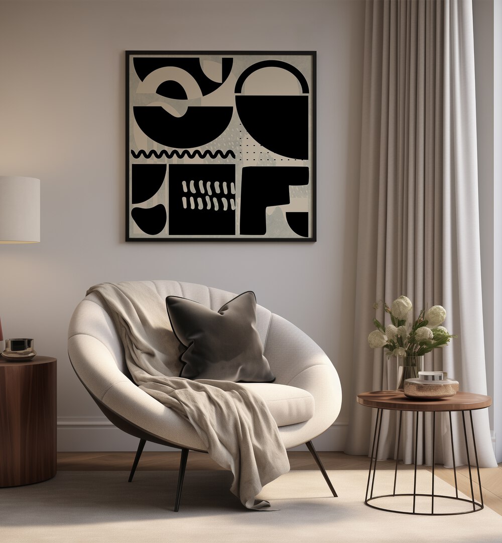 Elegant QUADRATE SW KOPIE II, ABSTRACT PAINTINGS by Ana Rut Bre, perfect for transforming your space with style.