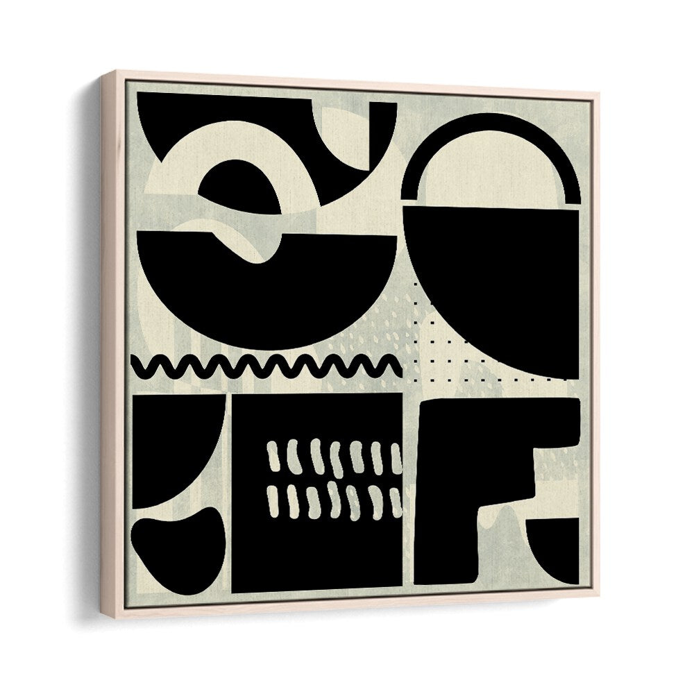 Stylish QUADRATE SW KOPIE II, ABSTRACT PAINTINGS by Ana Rut Bre, framed in oak wood, perfect for modern decor.