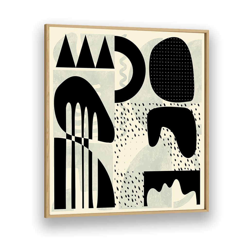 Stylish QUADRATE SW KOPIE III, ABSTRACT PAINTINGS by Ana Rut Bre framed in oak, perfect for modern decor.