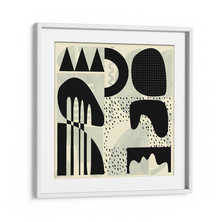 Stunning QUADRATE SW KOPIE III, ABSTRACT PAINTINGS by Ana Rut Bre, framed artwork showcasing captivating geometric designs.