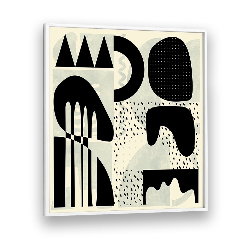 Discover the QUADRATE SW KOPIE III, ABSTRACT PAINTINGS by Ana Rut Bre, featuring captivating shapes in a sleek frame.