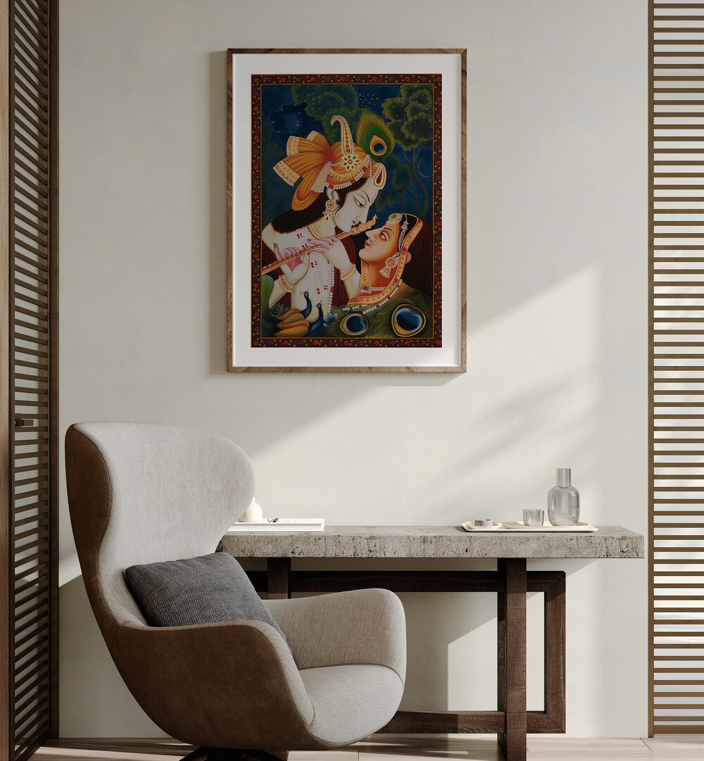 Stunning RADHA KRISHNA PAINTING as part of INDIAN ART PAINTINGS, enhancing any space with divine beauty and culture.