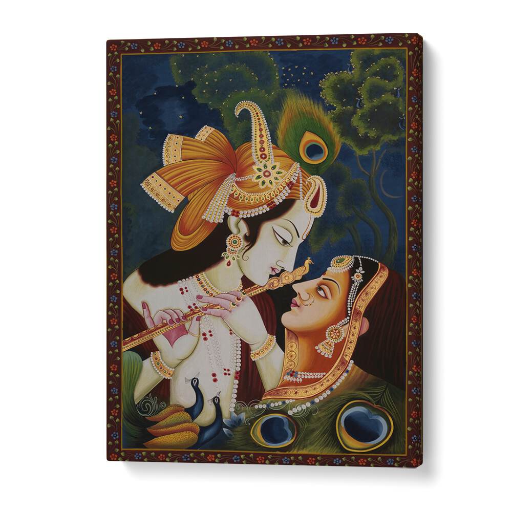RADHA KRISHNA PAINTING showcases love and devotion in vibrant hues, a beautiful example of INDIAN ART PAINTINGS.