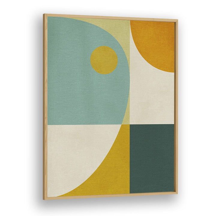Vibrant RAINBOW PLUS SHAPES, GEOMETRIC ART PRINTS in an oak frame, perfect for transforming your space.
