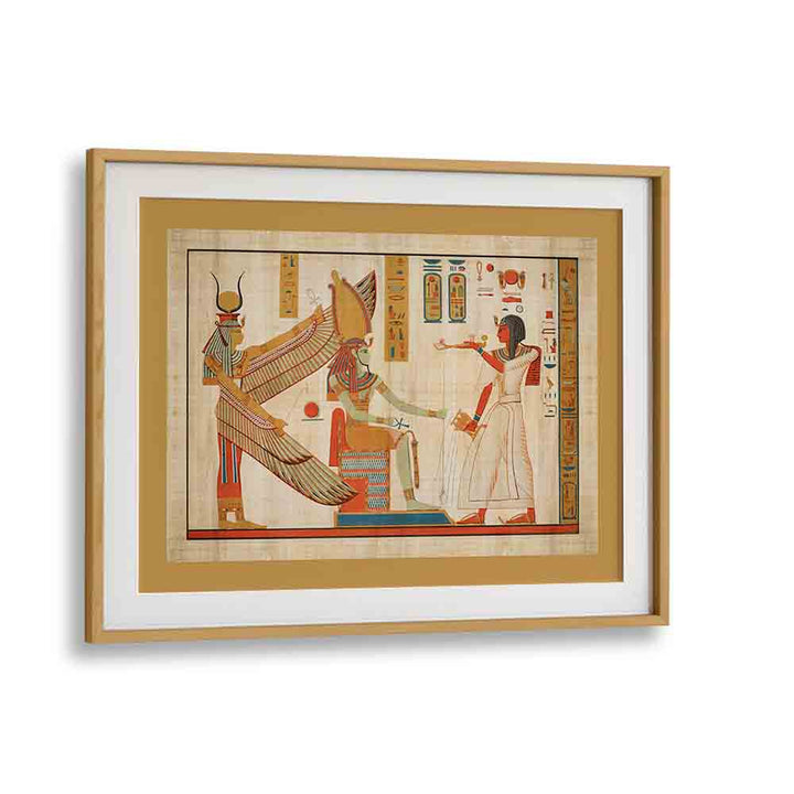 RAMESSES IV (1153-1147 BC) Egyptian art paintings in an elegant oak frame, showcasing ancient Egyptian culture.