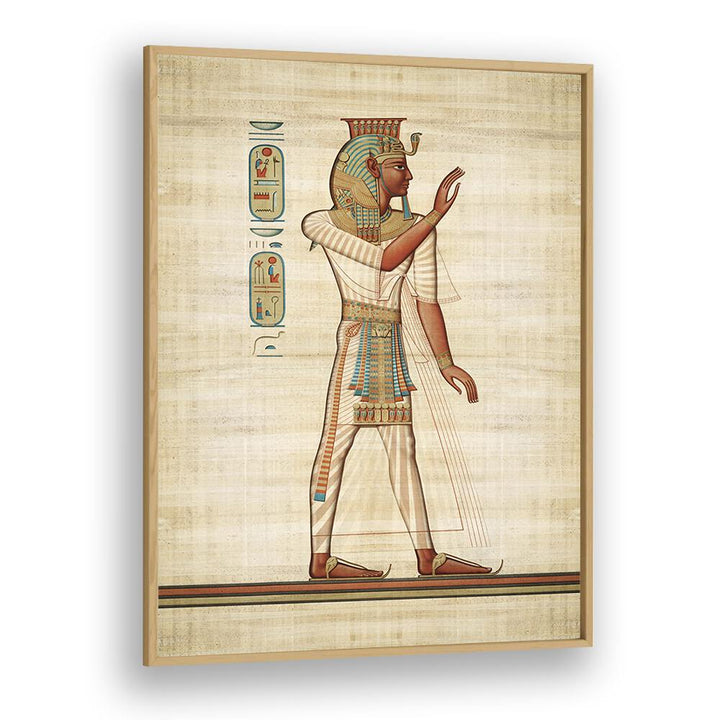 Elegant RAMSES III Egyptian Art Paintings showcasing ancient Egypt's grandeur in a beautiful oak frame.