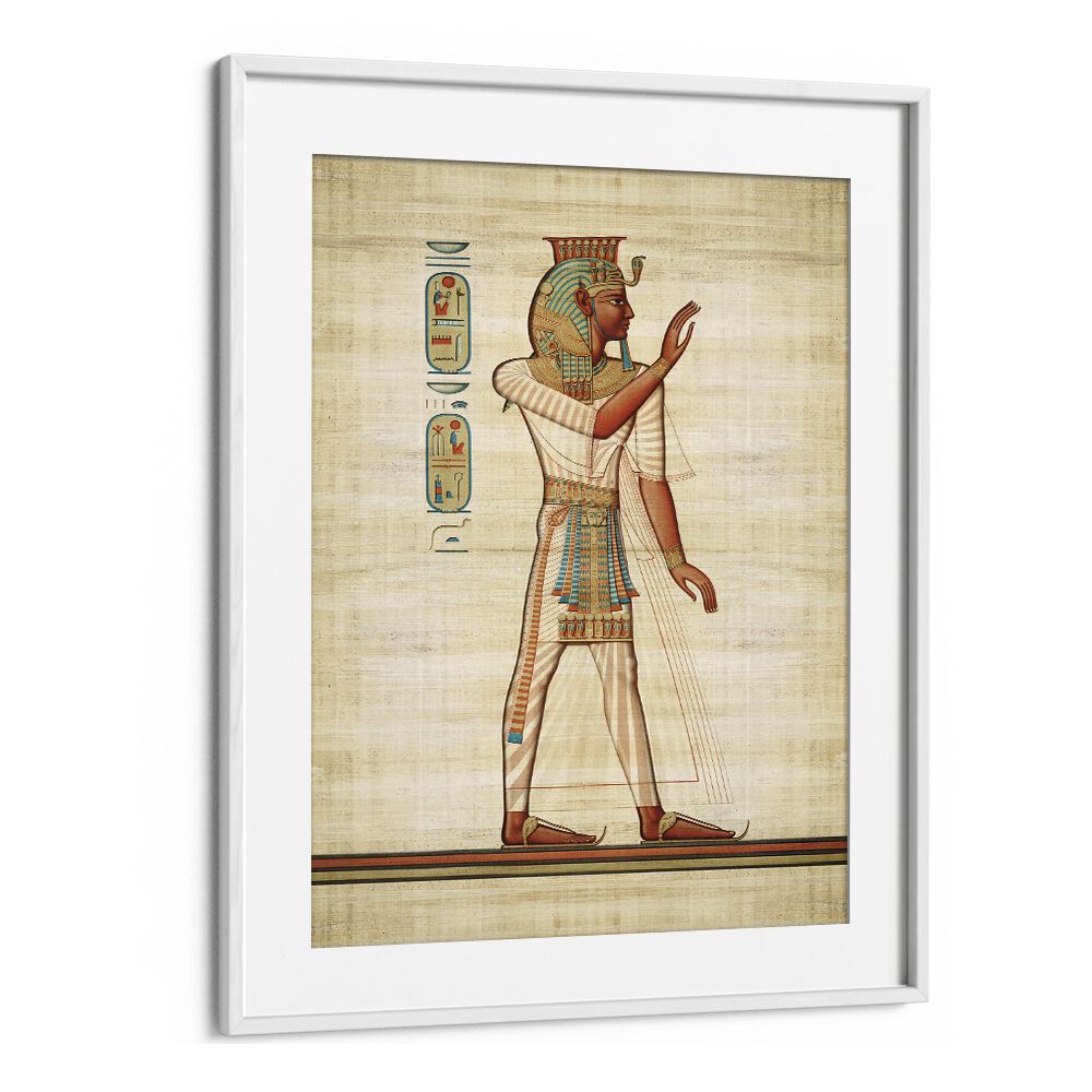 Elegant RAMSES III, EGYPTIAN ART PAINTINGS displayed in a white frame, showcasing ancient Egyptian artistry.
