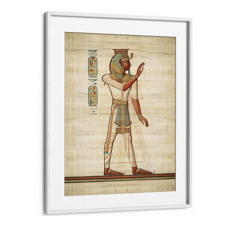 Elegant RAMSES III, EGYPTIAN ART PAINTINGS displayed in a white frame, showcasing ancient Egyptian artistry.