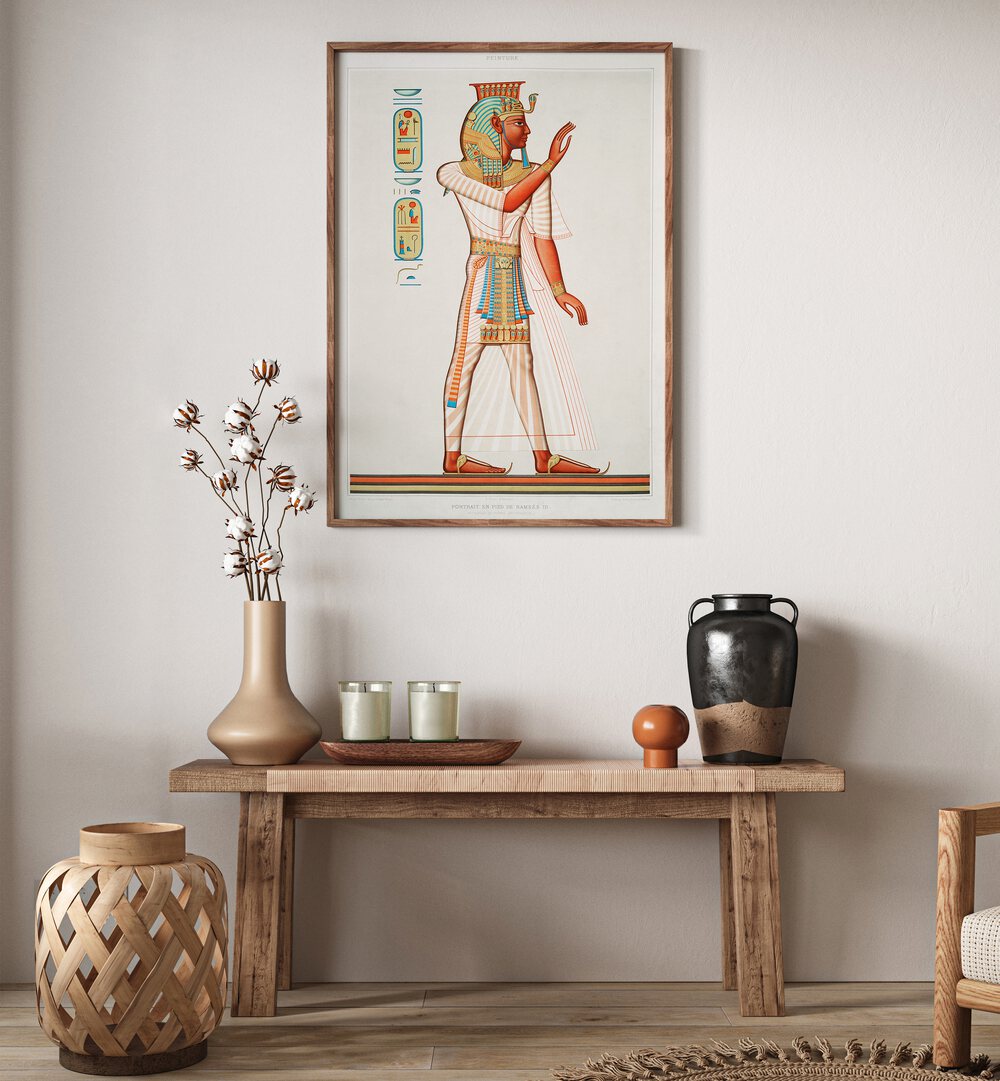 Ramses III from Histoire de l'Art Égyptien (1878), a stunning piece of Egyptian art paintings showcasing ancient majesty.