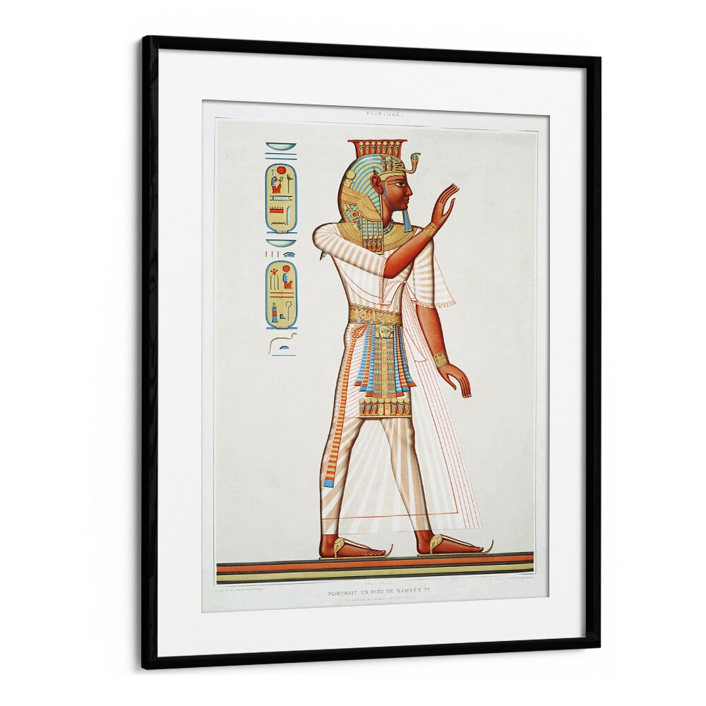 Ramses III from Histoire de l'Art Égyptien (1878), Egyptian art paintings showcasing ancient pharaoh's grandeur.