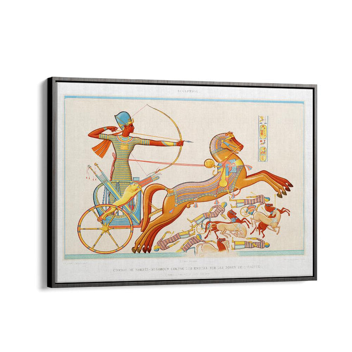 Experience the intensity of ancient warfare with RAMSES-MEÏAMOUN FIGHT (1878), EGYPTIAN ART PAINTINGS.