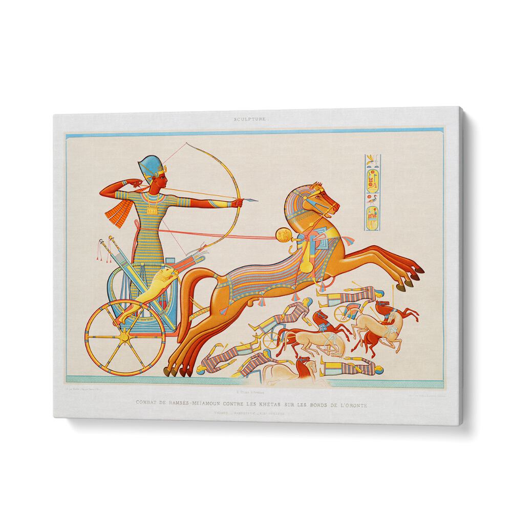 Stunning depiction of RAMSES-MEÏAMOUN FIGHT (1878), EGYPTIAN ART PAINTINGS showcasing ancient warfare and valor.