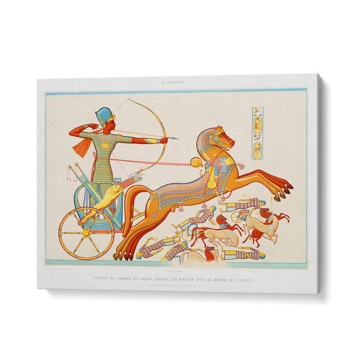 Stunning depiction of RAMSES-MEÏAMOUN FIGHT (1878), EGYPTIAN ART PAINTINGS showcasing ancient warfare and valor.