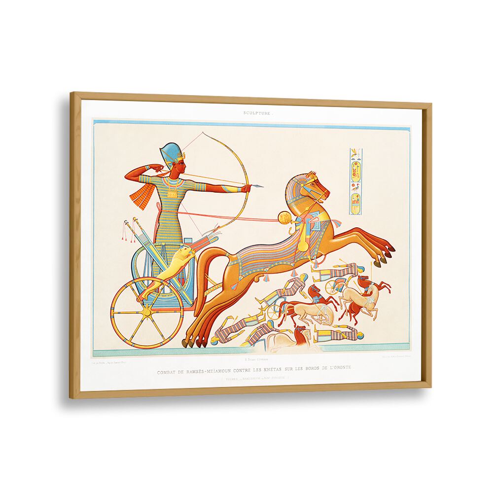 Explore the RAMSES-MEÏAMOUN FIGHT (1878), EGYPTIAN ART PAINTINGS, showcasing ancient Egyptian warfare in vibrant detail.