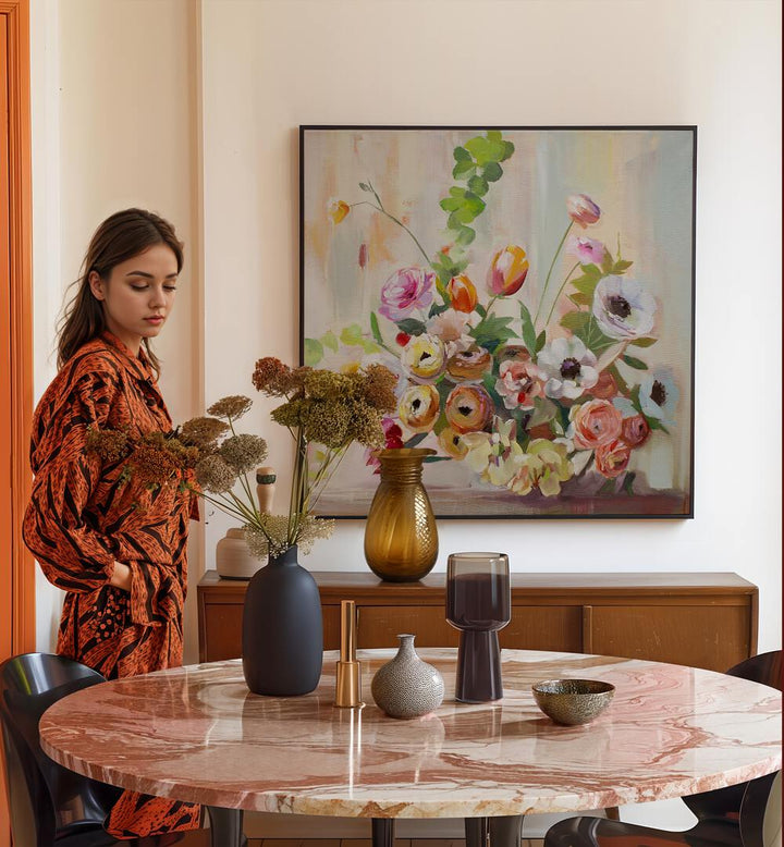 Stunning RANUNCULUS, FLORAL FLOWER PAINTINGS enhance any space with contemporary elegance and vibrant colors.