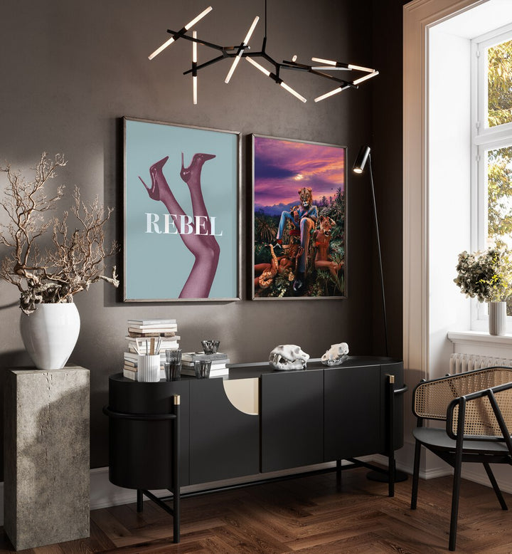 Transform your space with the REBELIOUS SET, SET OF 2 PAINTINGS, showcasing bold modern artistry and expression.