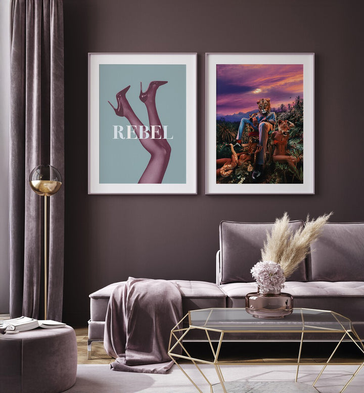 Elevate your decor with the REBELIOUS SET, SET OF 2 PAINTINGS, showcasing bold and modern artistry.