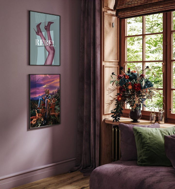Transform your space with the REBELIOUS SET, SET OF 2 PAINTINGS, showcasing bold modern artistry and vibrant expression.
