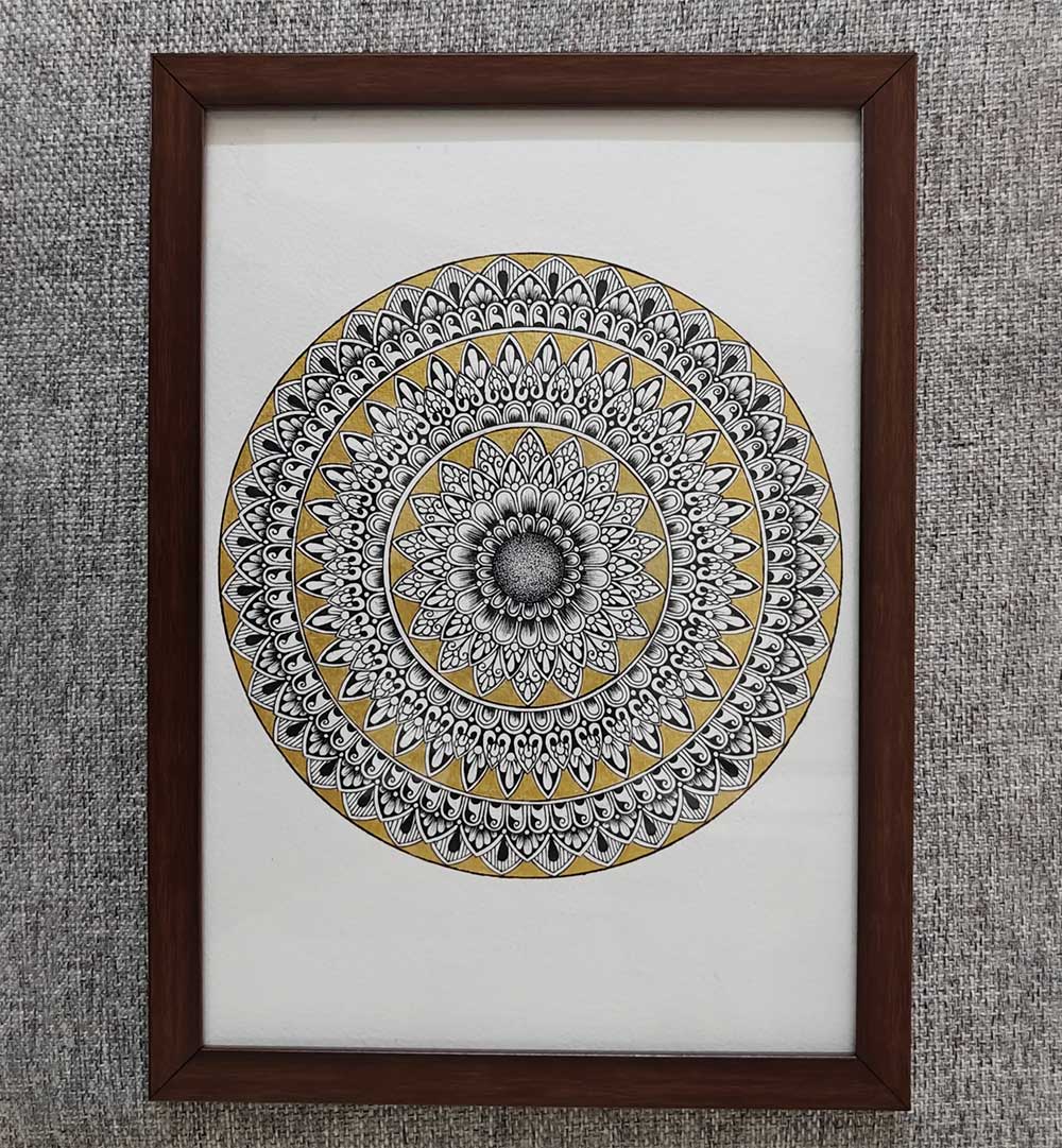 BLACK & GOLD MANDALA , HANDMADE ARTWORKS