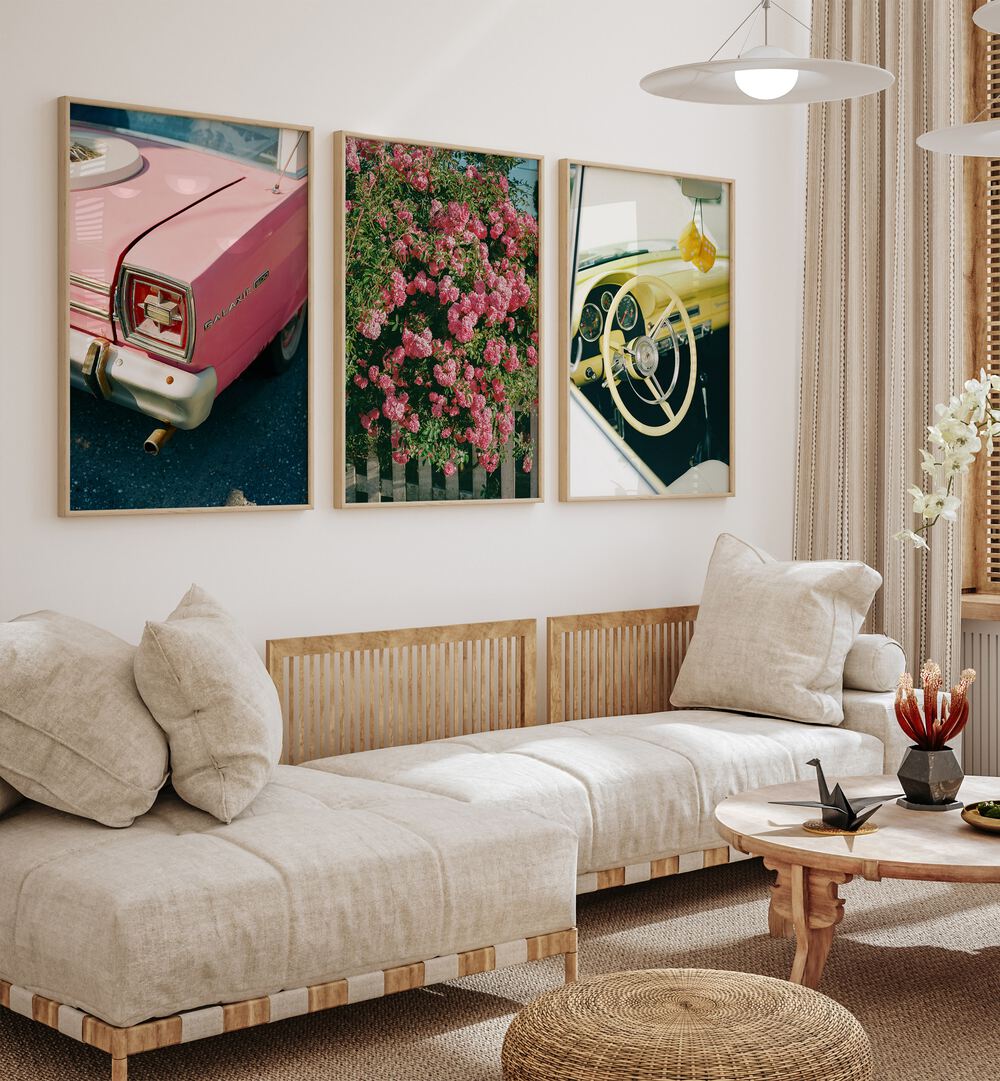 Enhance your decor with the RETRO CLASSIC SET, SET OF 3 PAINTINGS, showcasing vintage charm in any space.