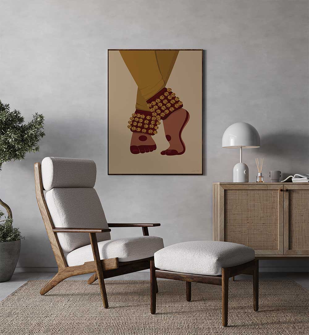 RHYTHM OF STEPS , INDIAN ART PAINTINGS