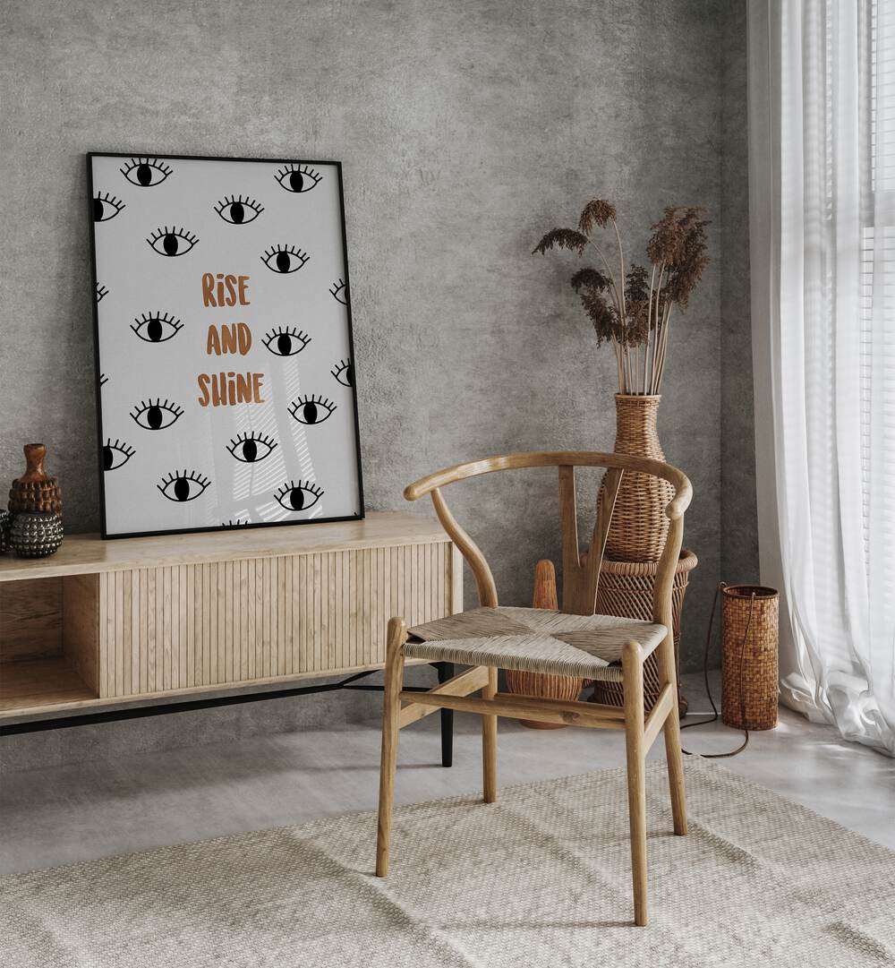 Stylish RISE AND SHINE, QUOTES poster by Orara Studio, perfect for uplifting any room’s decor.