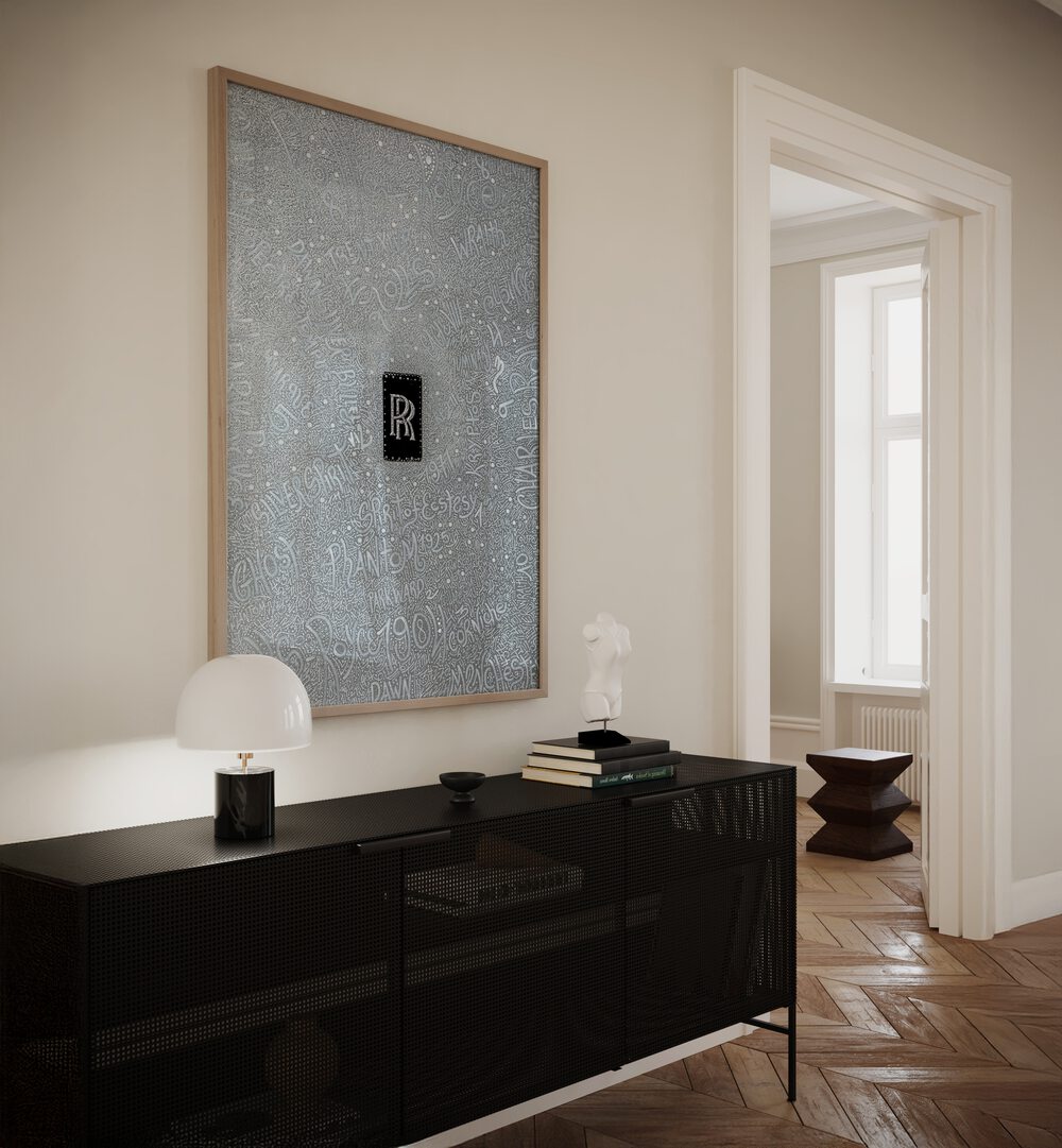 Stylish interior featuring ROLLS ROYCE, DOODLE ART PAINTINGS, adding luxury and creativity to your living space.
