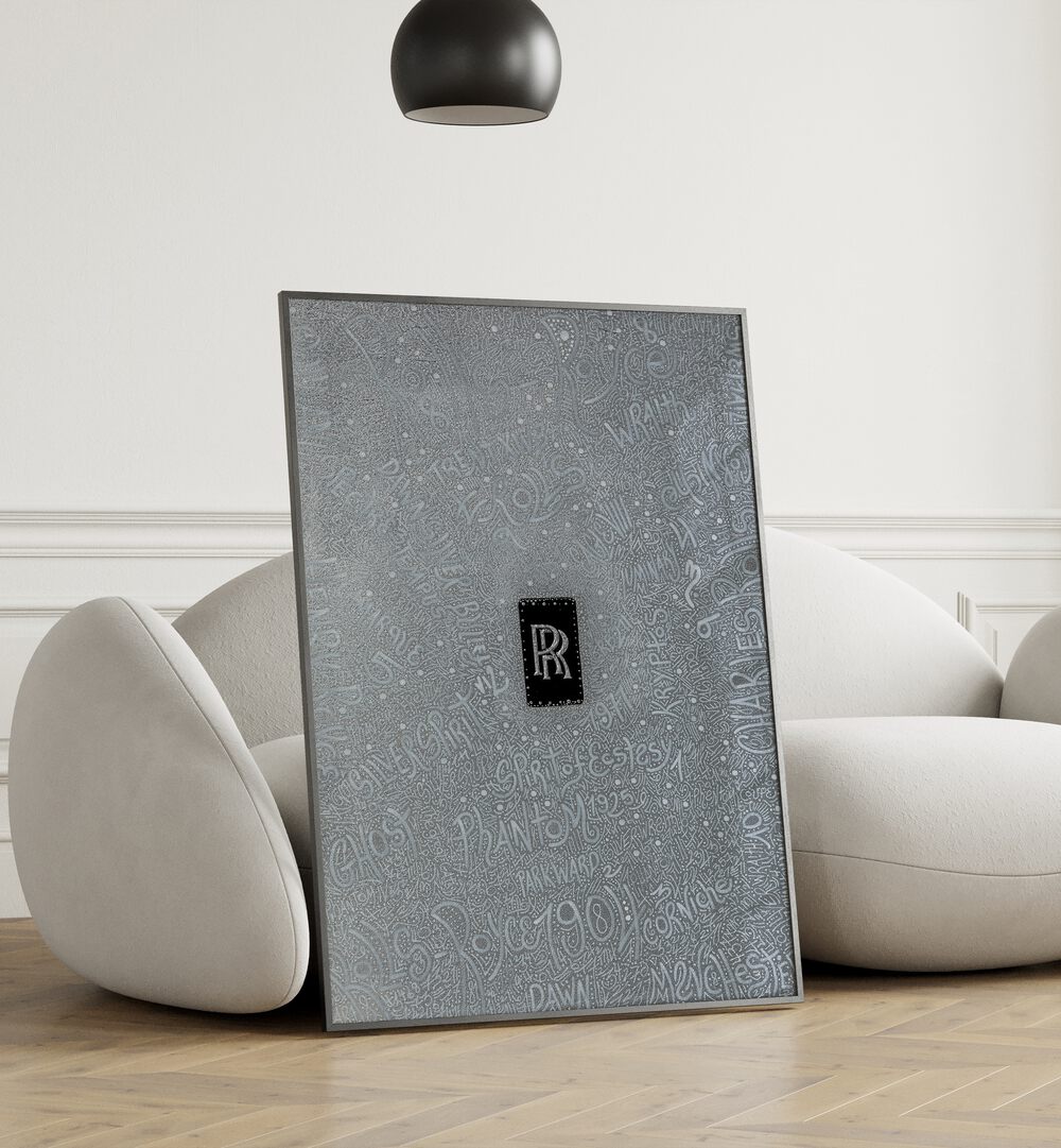 Stylish ROLLS ROYCE, DOODLE ART PAINTINGS brightening up a modern living space with elegance and creativity.