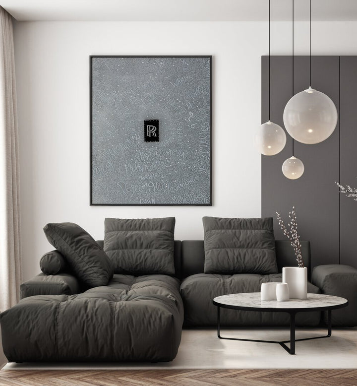 Stylish living room featuring ROLLS ROYCE, DOODLE ART PAINTINGS that enhance luxury and creativity in your space.