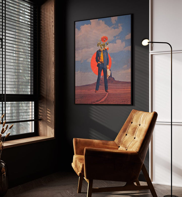 Surreal art prints like "ROMEO IN DESSERT" by Space Rocket Art transform any space with unique creativity.