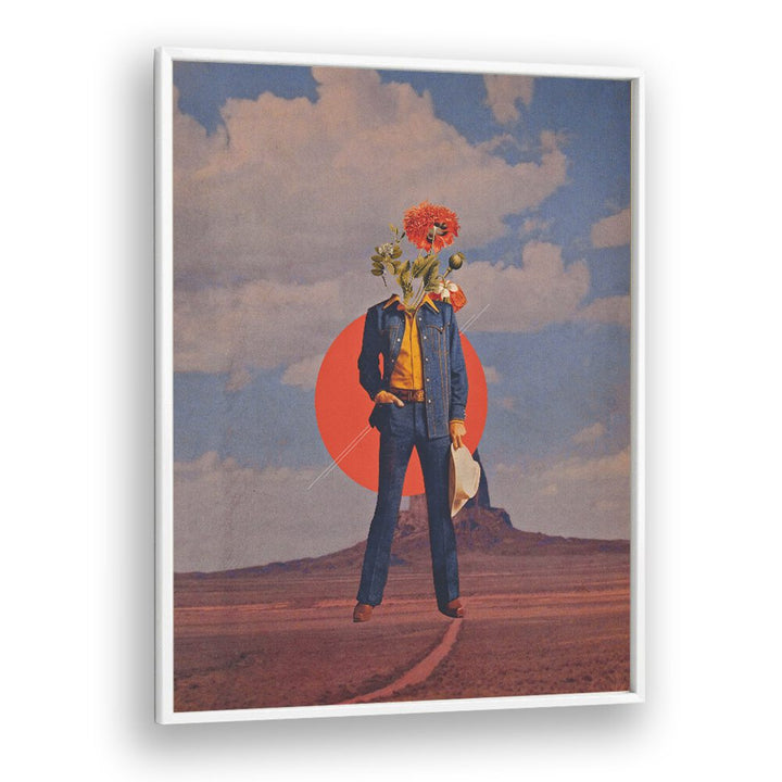 Discover "ROMEO IN DESSERT, SURREAL ART PRINTS" by Space Rocket Art, a captivating blend of surrealism and style.
