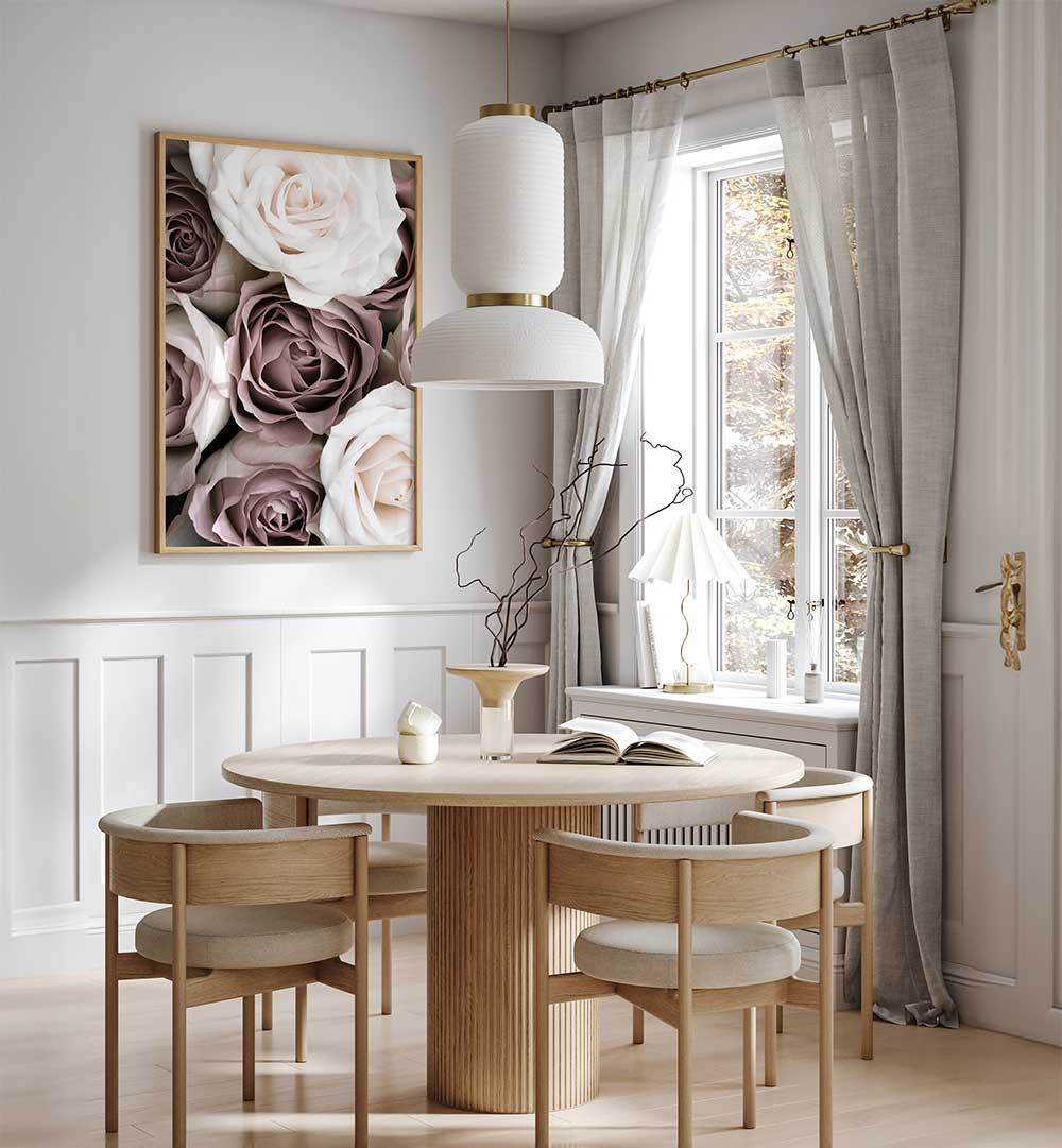 Elegant ROSES, FLORAL FLOWER PAINTINGS brighten up modern living spaces with their vibrant and captivating beauty.