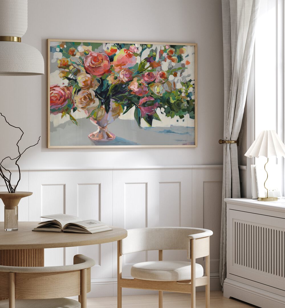 Vibrant ROSES, FLORAL FLOWER PAINTINGS enhance any room with colorful blooms and abstract brushstrokes. Perfect decor choice!
