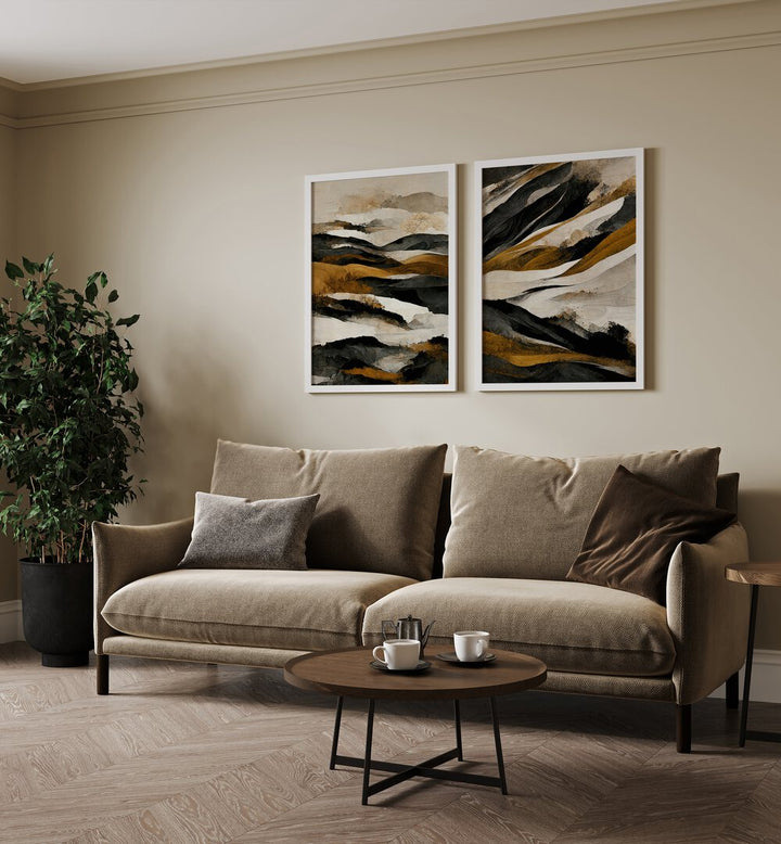 Transform your space with the RUSTIC RANGES SET, SET OF 2 PAINTINGS, featuring vibrant nature-inspired designs.