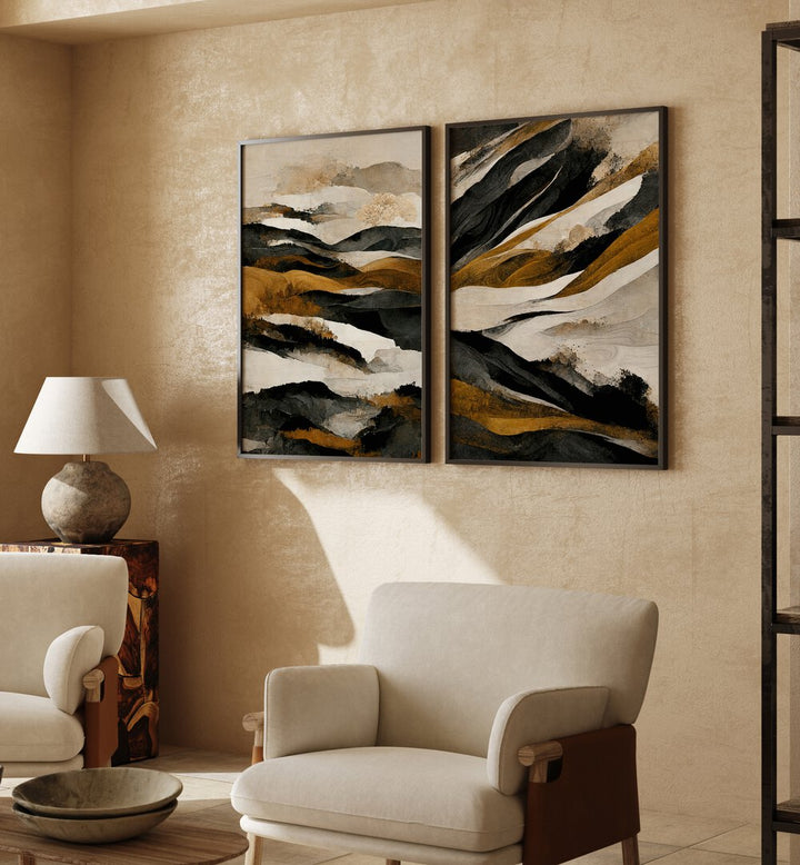 Enhance your space with the RUSTIC RANGES SET, SET OF 2 PAINTINGS featuring vibrant nature-inspired artwork.