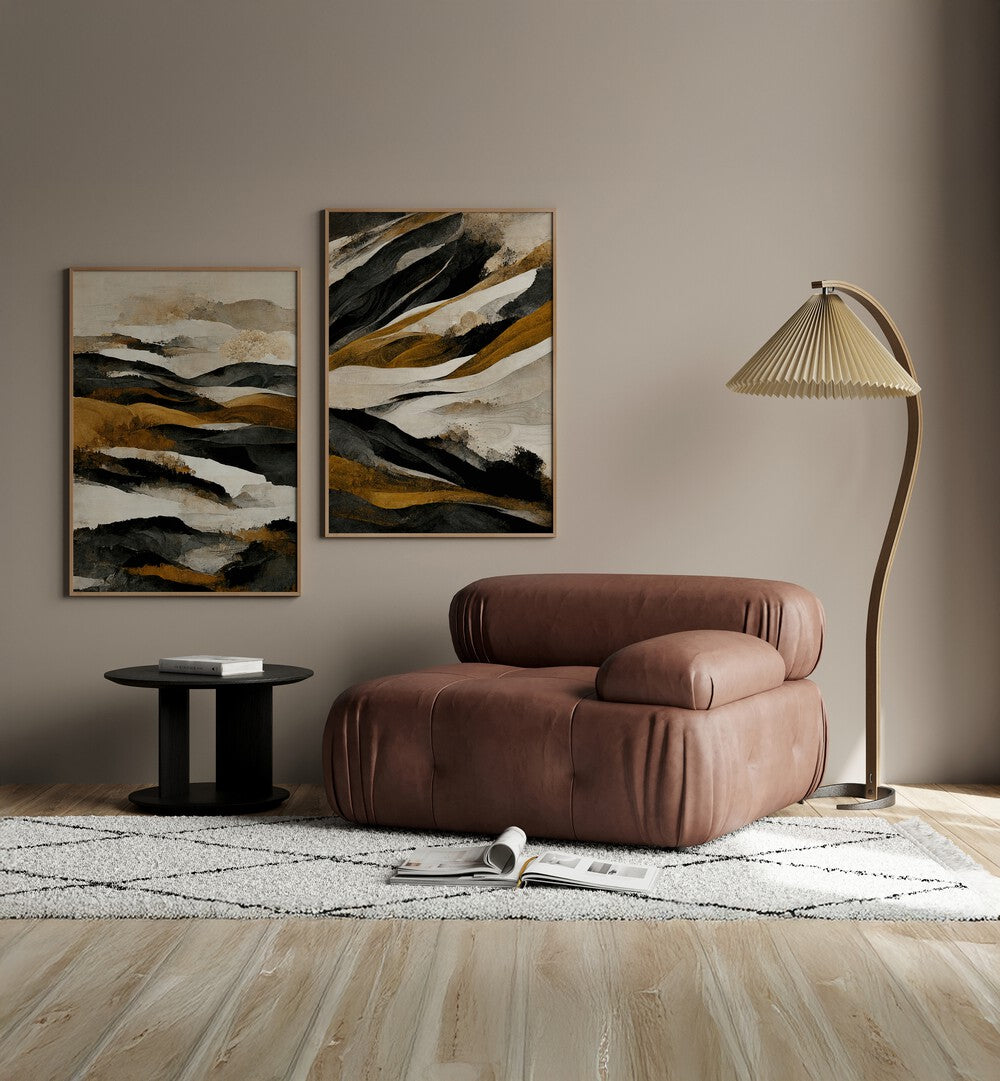 Enhance your space with the RUSTIC RANGES SET, SET OF 2 PAINTINGS, featuring vibrant nature-inspired artwork.