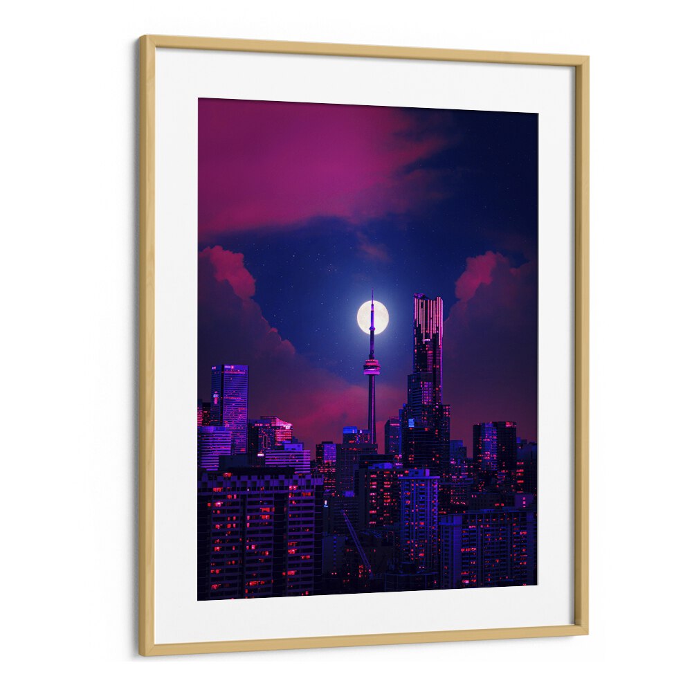 Stunning RADIANCE, SURREAL ART PRINTS by Ritvik Takkar in an elegant oak wood frame, perfect for any art lover.