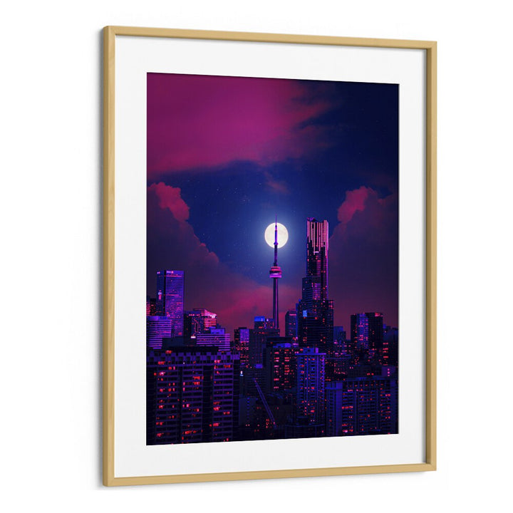 Stunning RADIANCE, SURREAL ART PRINTS by Ritvik Takkar in an elegant oak wood frame, perfect for any art lover.